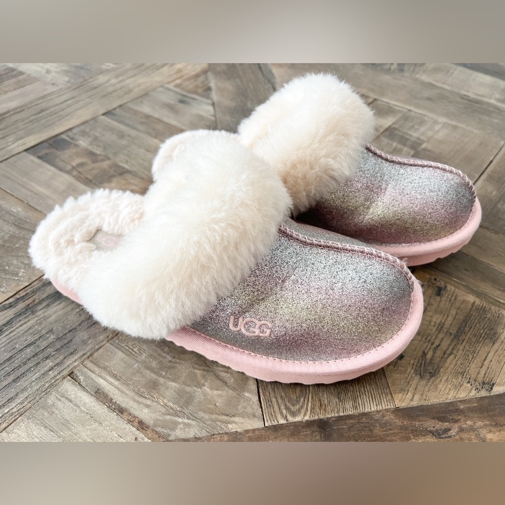 UGG® Cozy II Glitter Water Resistant Genuine Shearling Trim Clog - Big Girl
